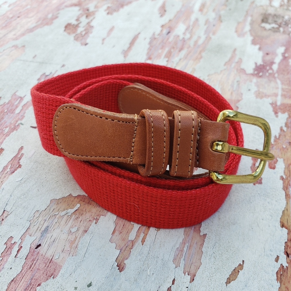 Coach red linen belt